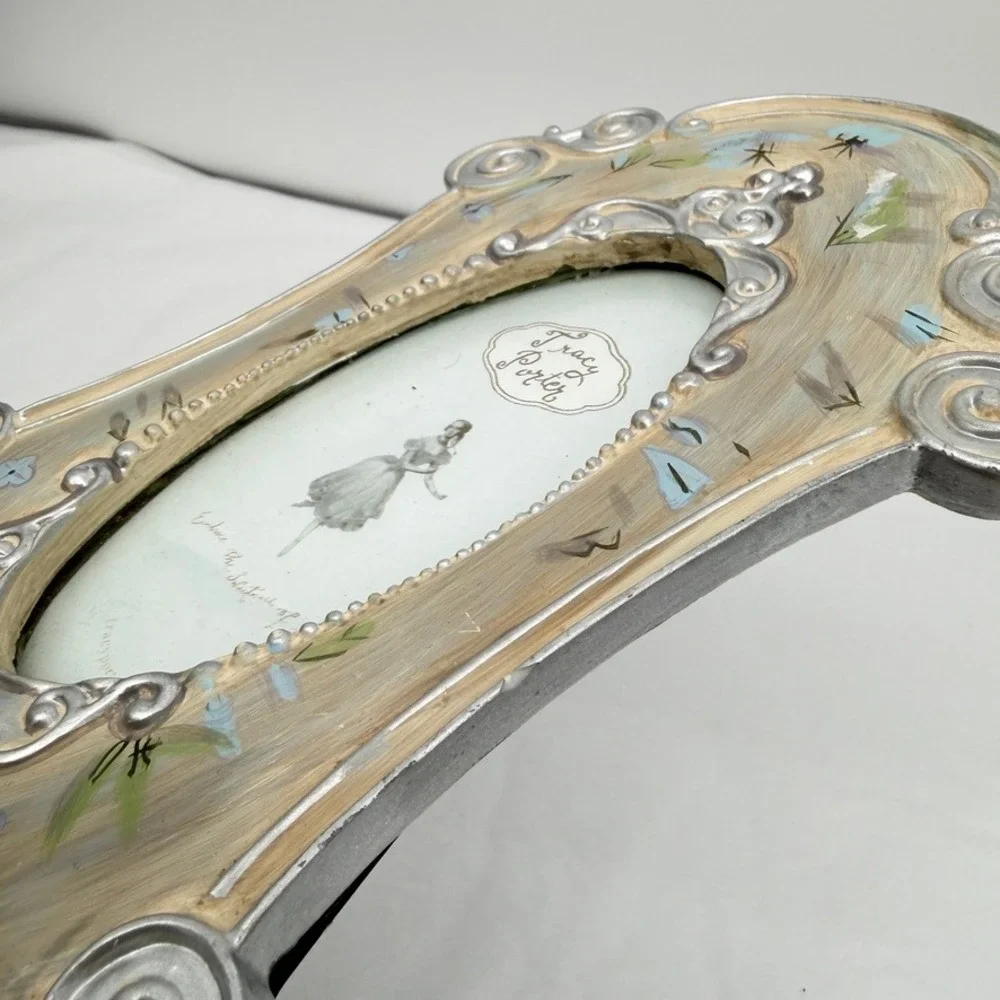 Tracy Porter April Frame Hand Painted Floral Scrollwork Cottagecore Shabby Chic